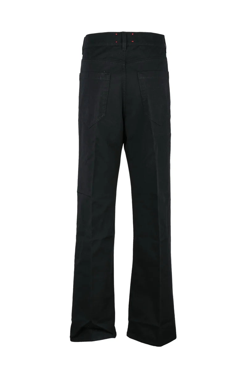 Straight-Leg Black Denim Jeans