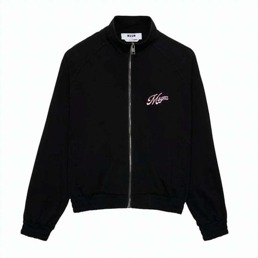 High-Collar Zip-Up Sweatshirt with Relaxed Fit and Embroidered Logo