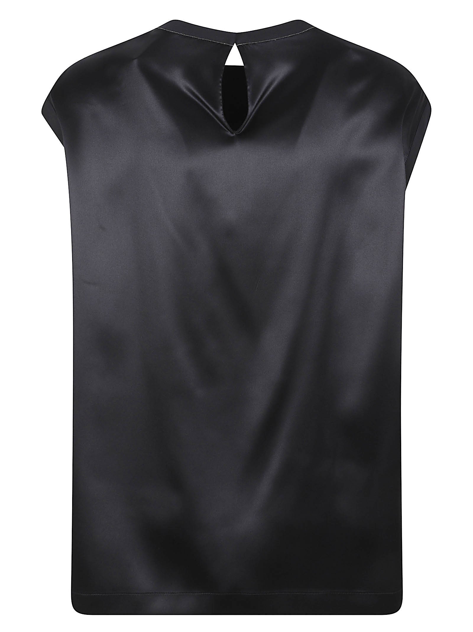 Short-Sleeved Silk Blend Top