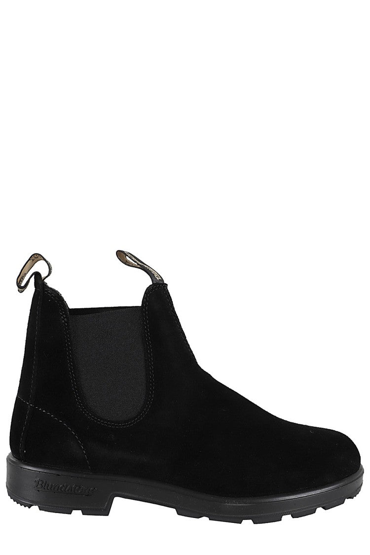 Premium Suede Ankle Boots With Logoed Tongues