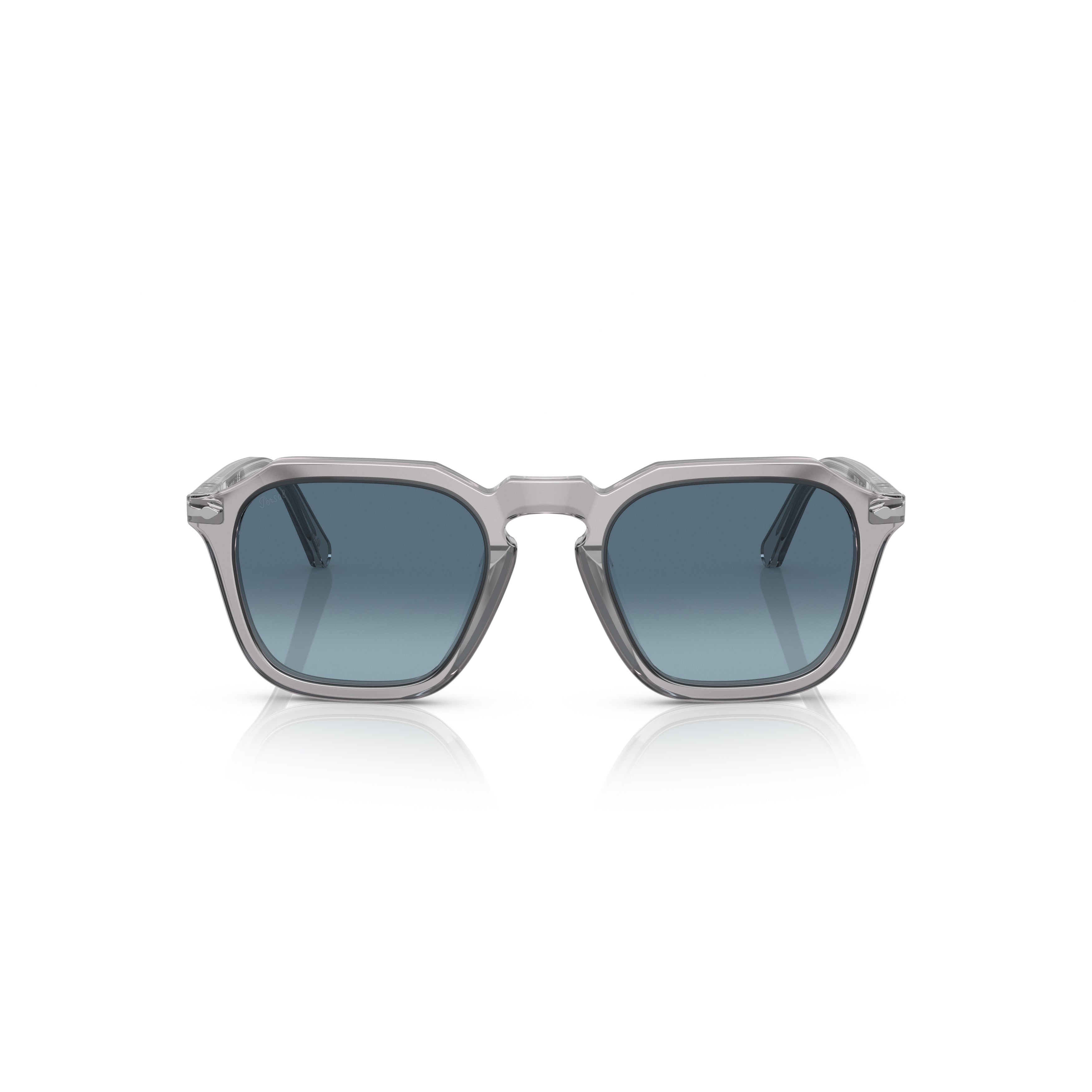 Translucent Acetate Square Sunglasses With Gradient Blue Lenses