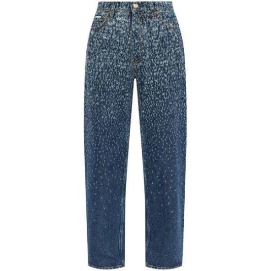 Gradient Textured Denim Pants with Relaxed Fit