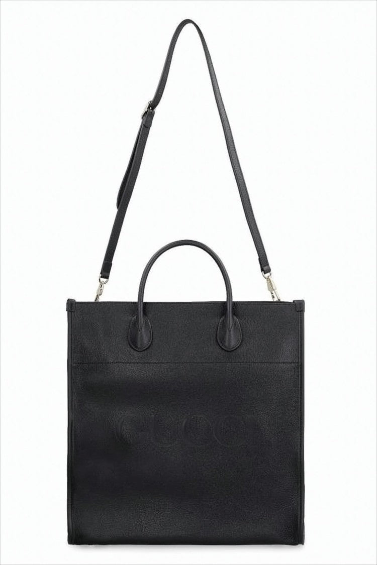 Textured Leather Tote Bag