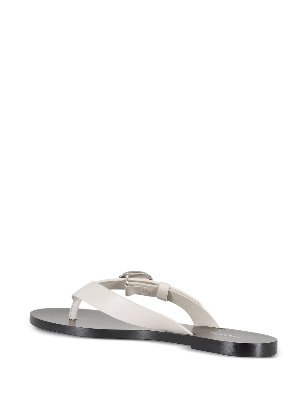 Open-Toe Thong Sandals With Silver Buckle Detail
