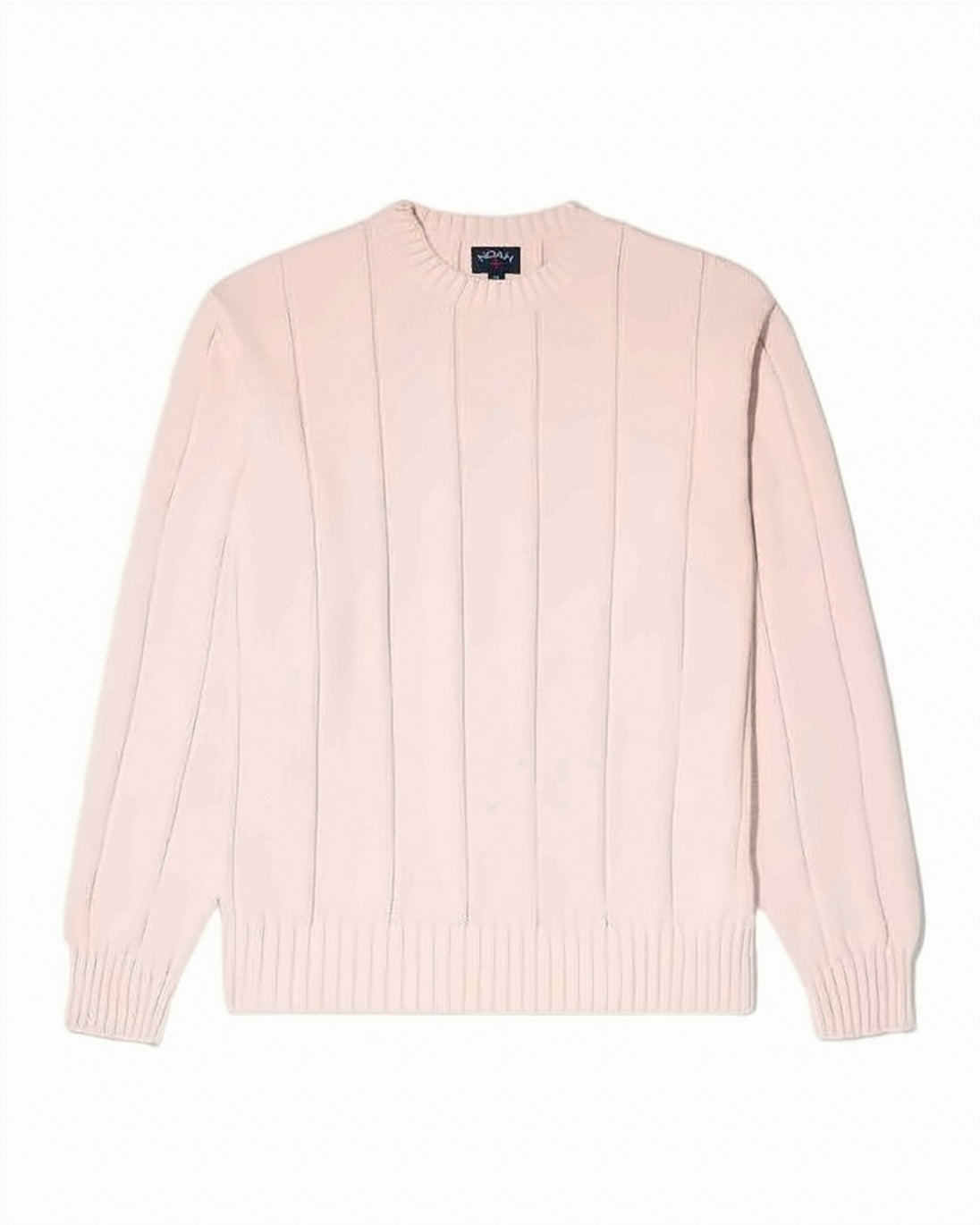 Ribbed Knit Sweater with Crew Neckline