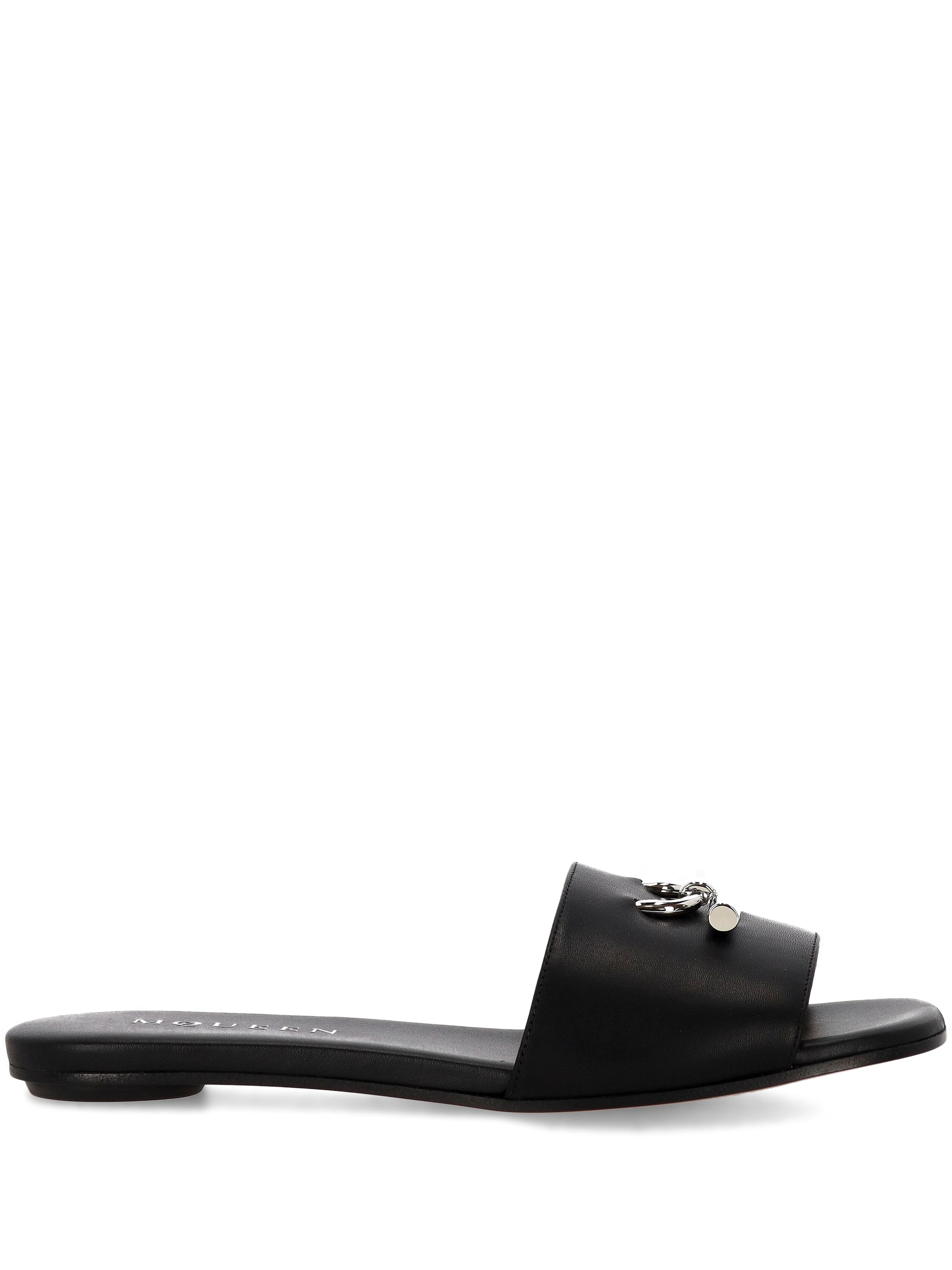 Black Sandals With Metallic Accent