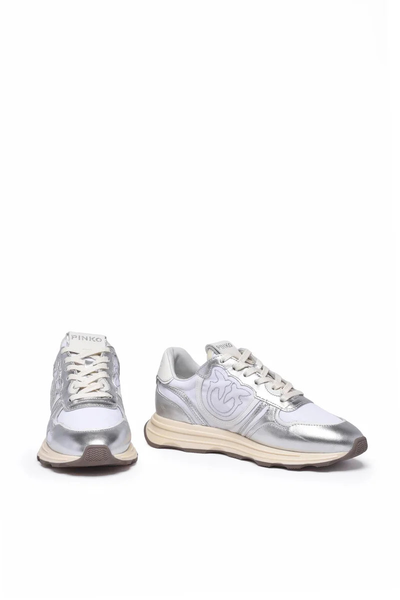 Metallic Leather Rubber Sneakers - Indigo