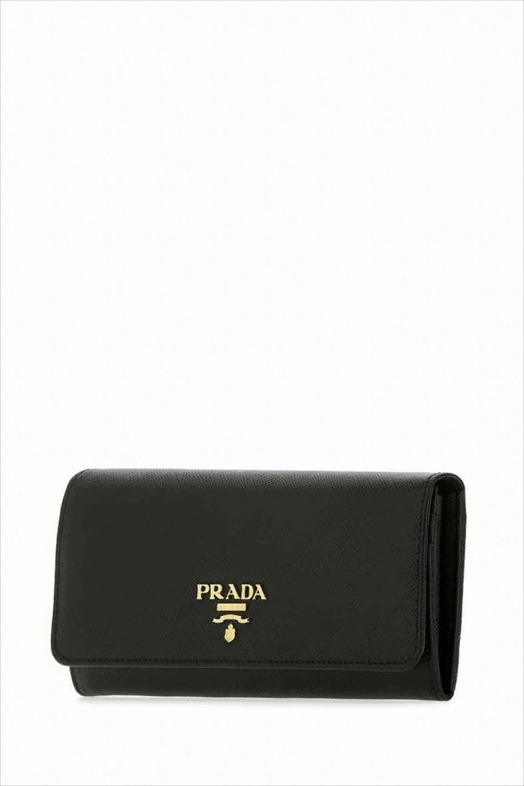 Textured Cowhide Long Wallet with Flap Closure