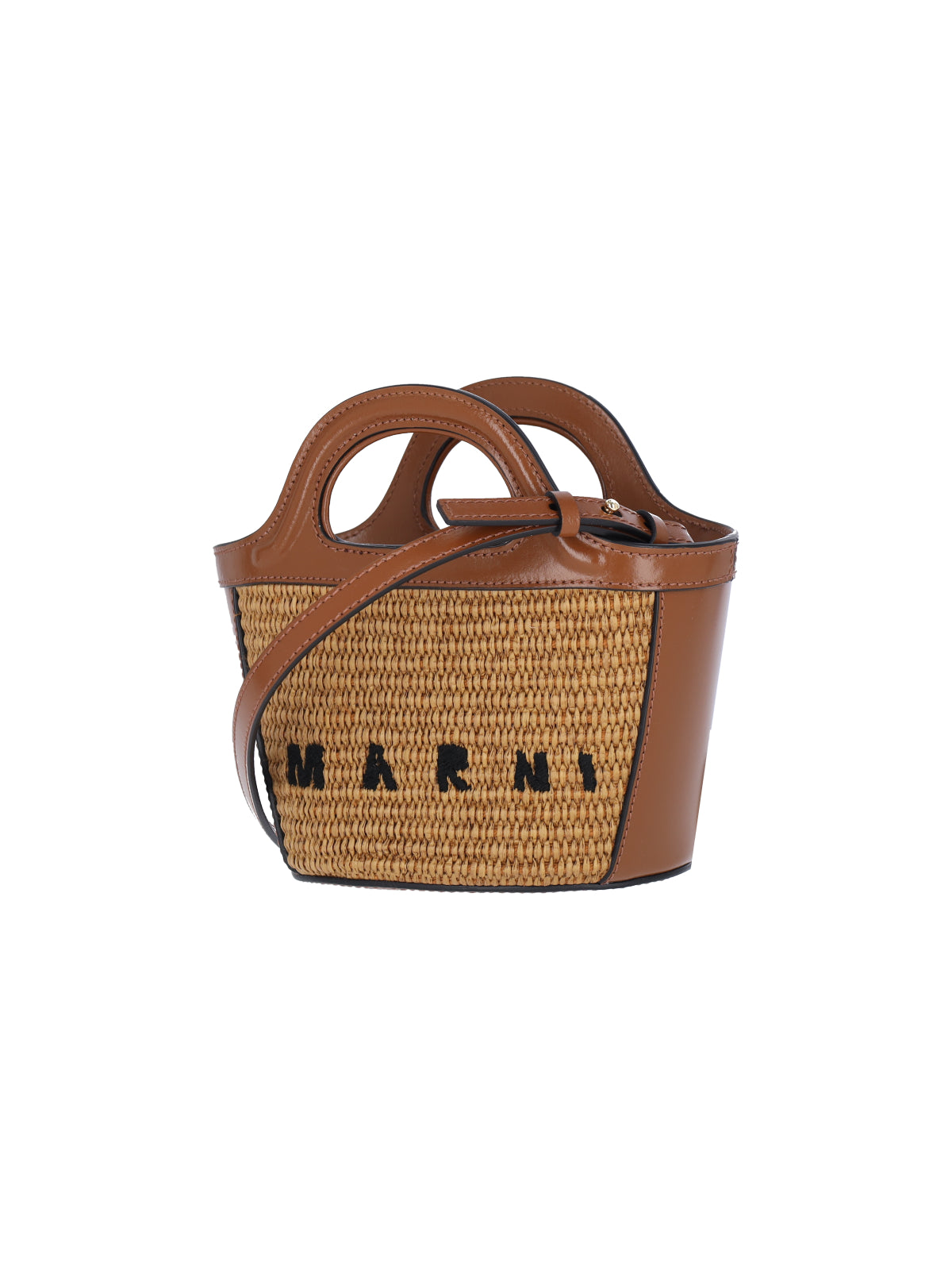 "Tropicalia" Mini Bag, In Brown Leather