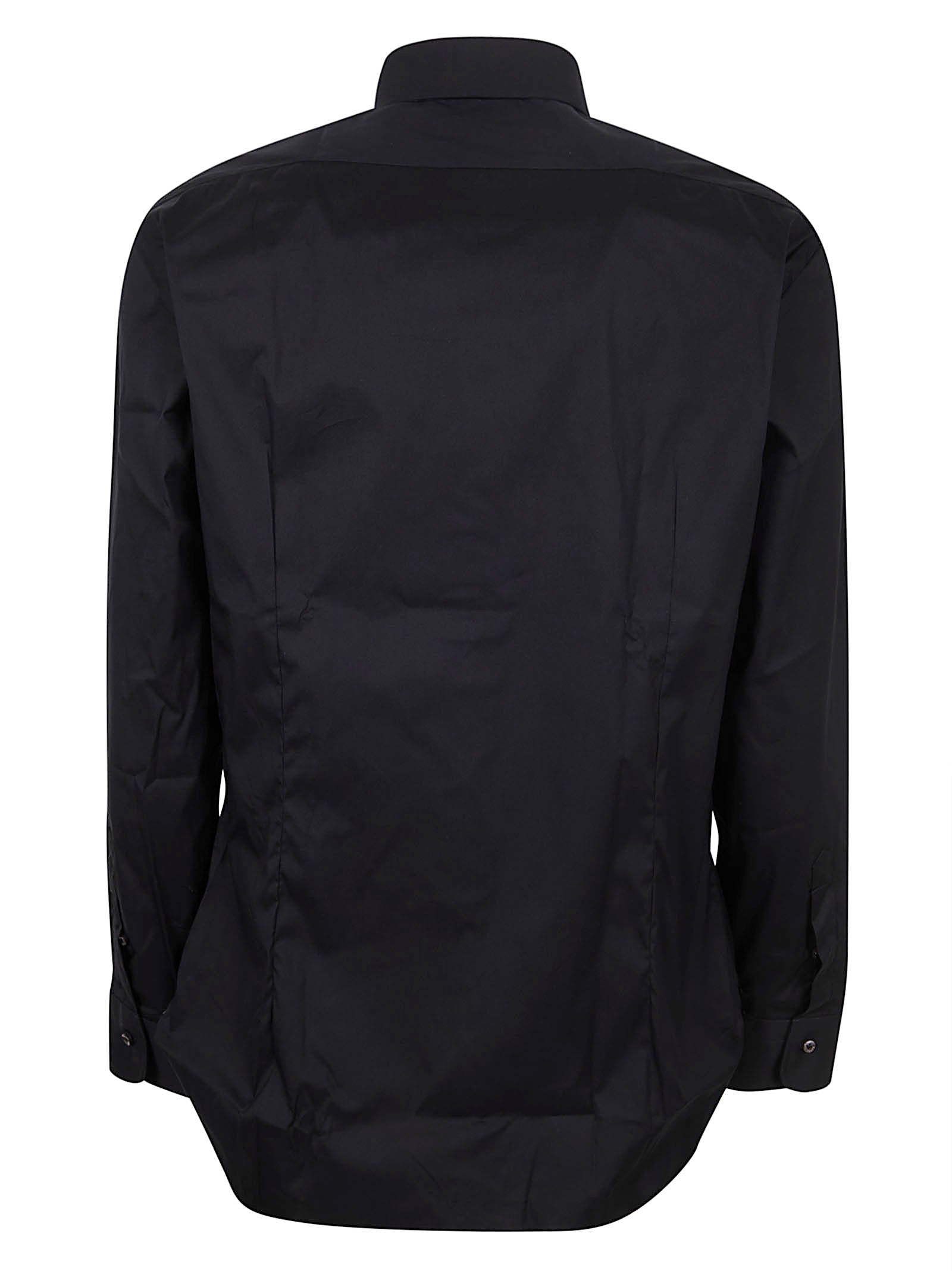 Tailored Black Shirt with Classic Collar