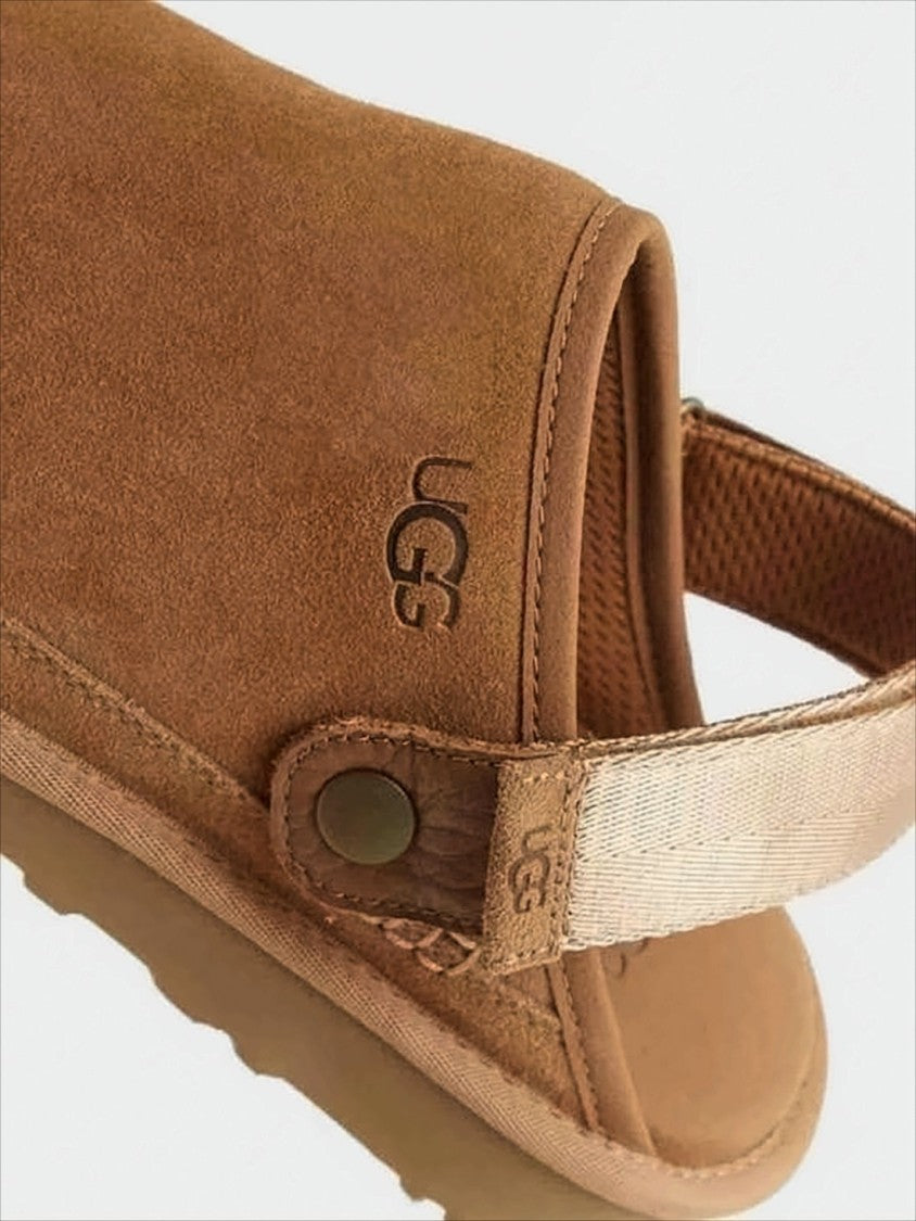 Suede Slip-On Mules With Adjustable Back Strap