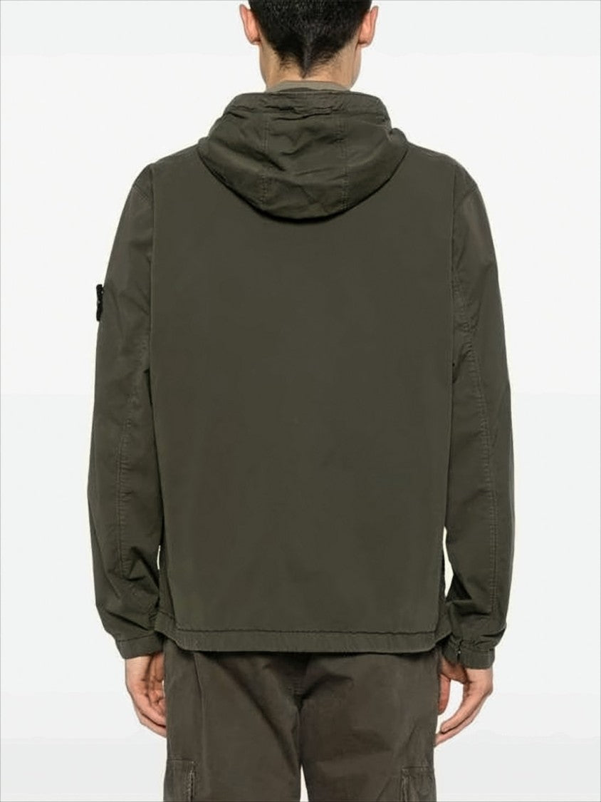 Relaxed-Fit Green Jacket with Adjustable Drawstrings