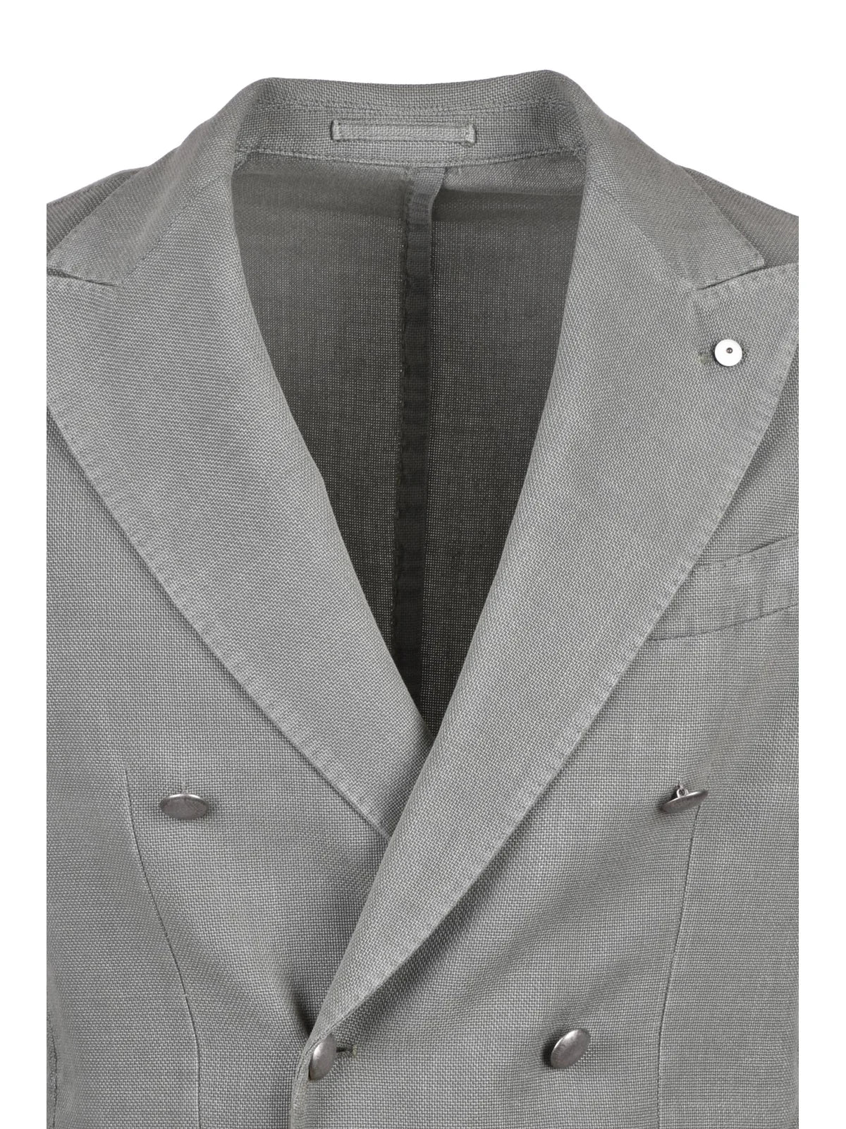 Sage Green Cotton Ramie Double-Breasted Jacket