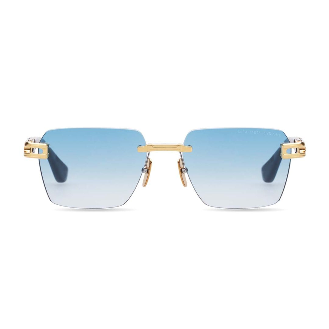Gold Rectangular Gradient Lens Metal Sunglasses