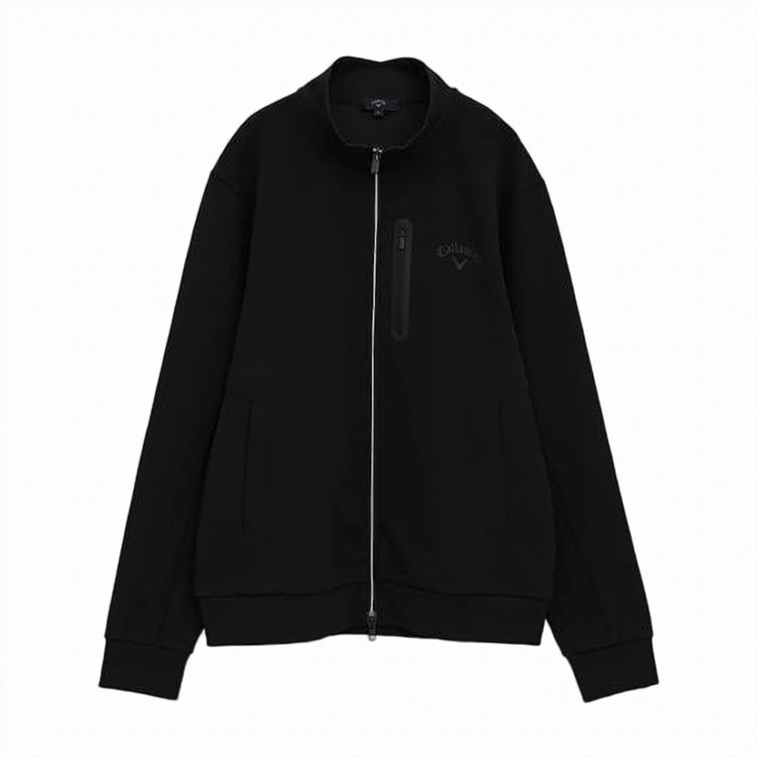 Black Zip-Up Jacket with High Collar
