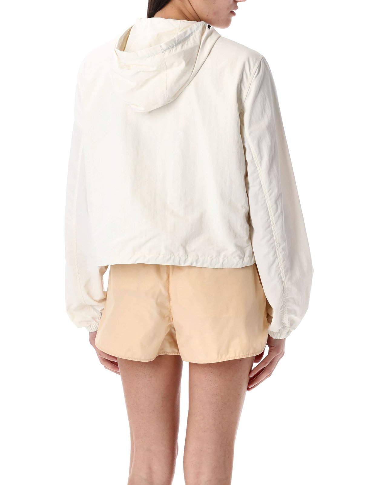 Cropped Off-White Nylon Burberry Jacket