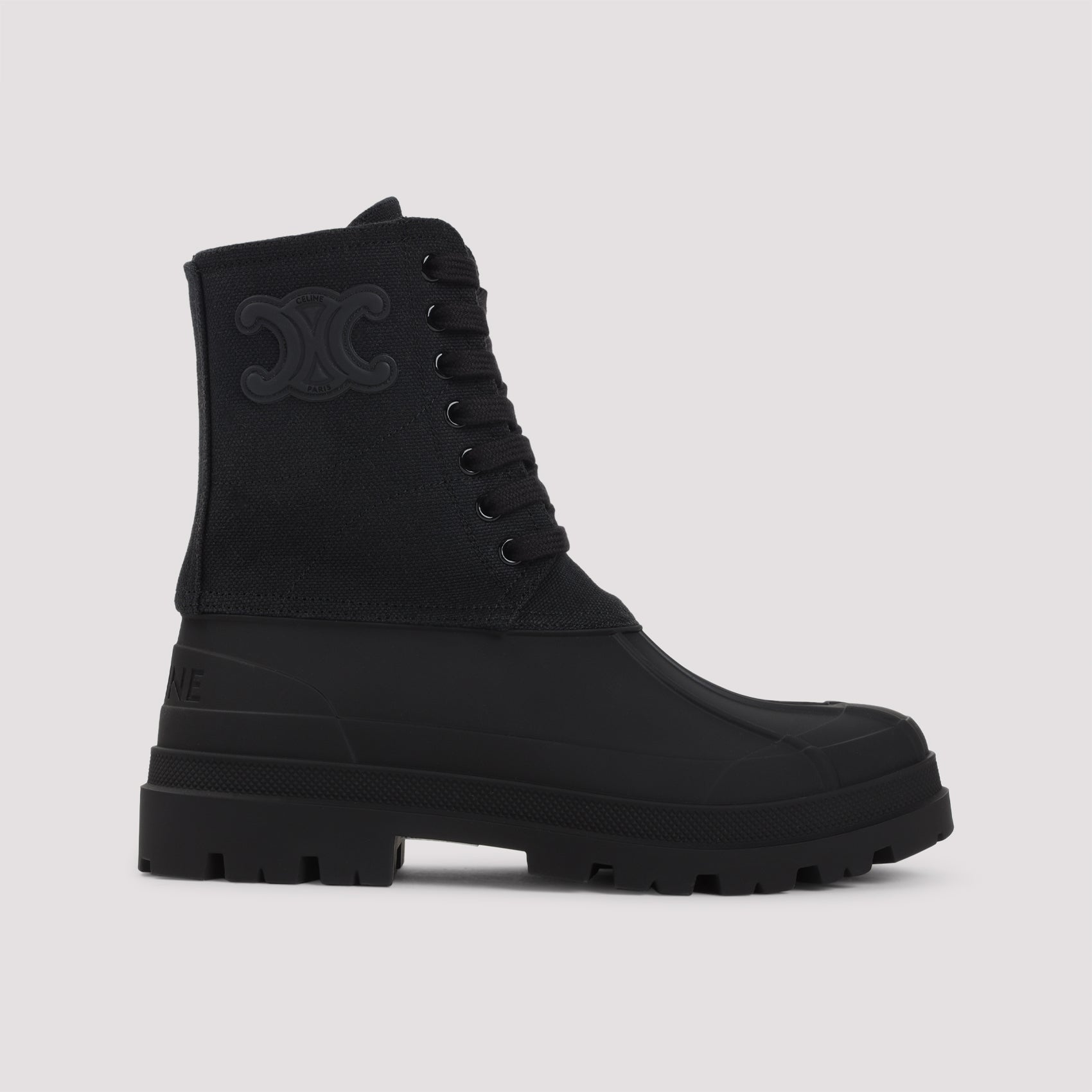 Black Canvas Ankle Boots