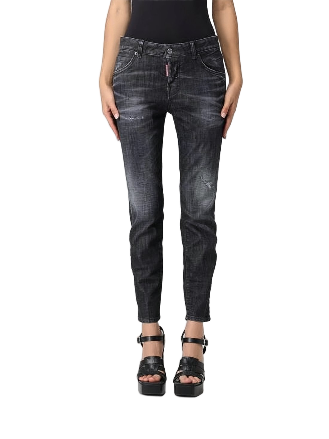 Slightly Tapered Black Denim Pants