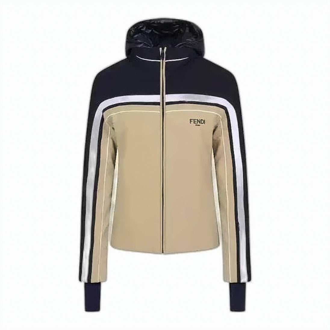 Sporty Color-Block Fendi Jacket with Hood