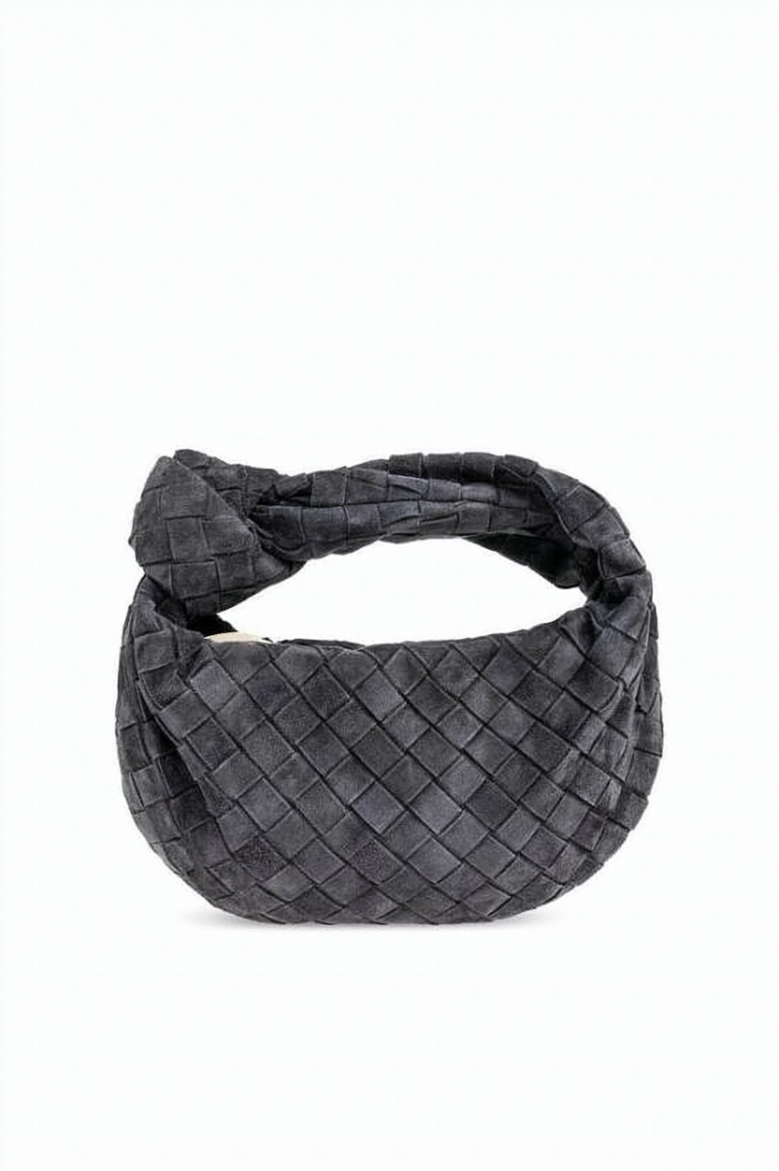 Suede Tote Bag with Woven Pattern