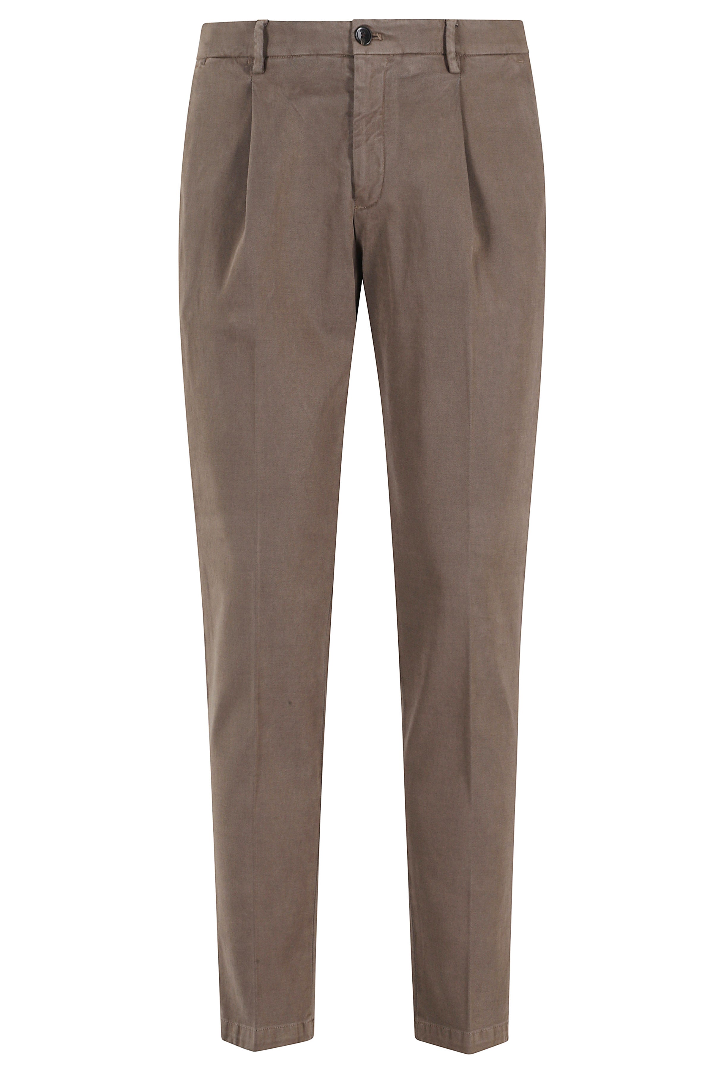 Pleated Biscuit Trousers In Overdyed Gabardine