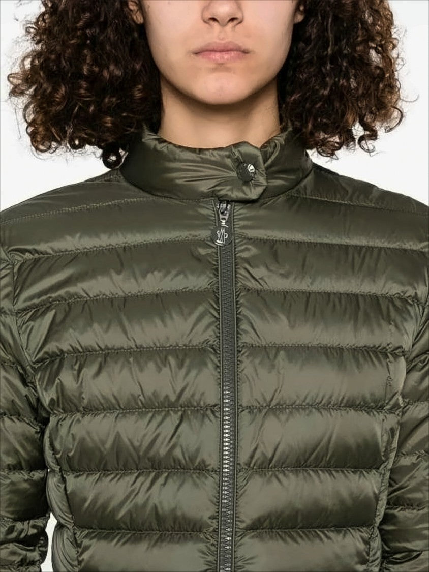 Quilted Down Jacket With Fitted Silhouette And High Collar
