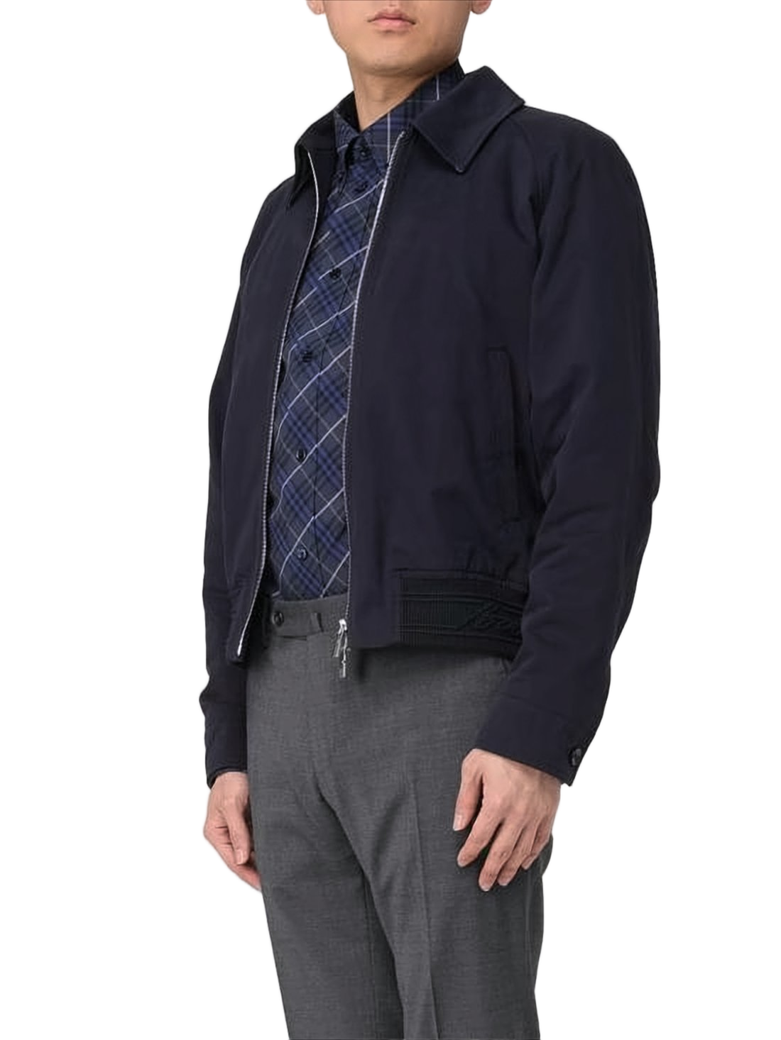 Structured Front-Zip Jacket with Pointed Collar