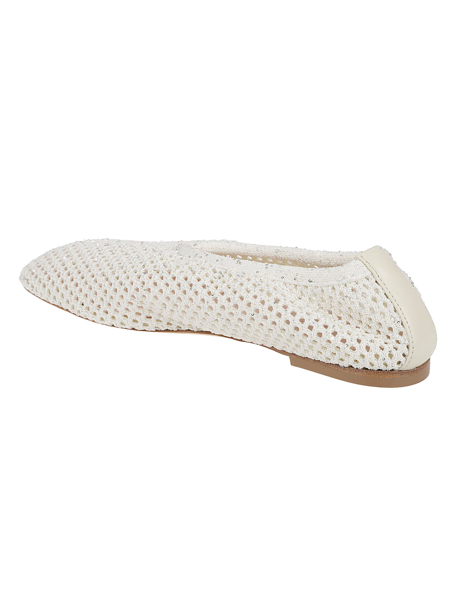 Delicate Mesh Knit Flats with Sequin Embellishments