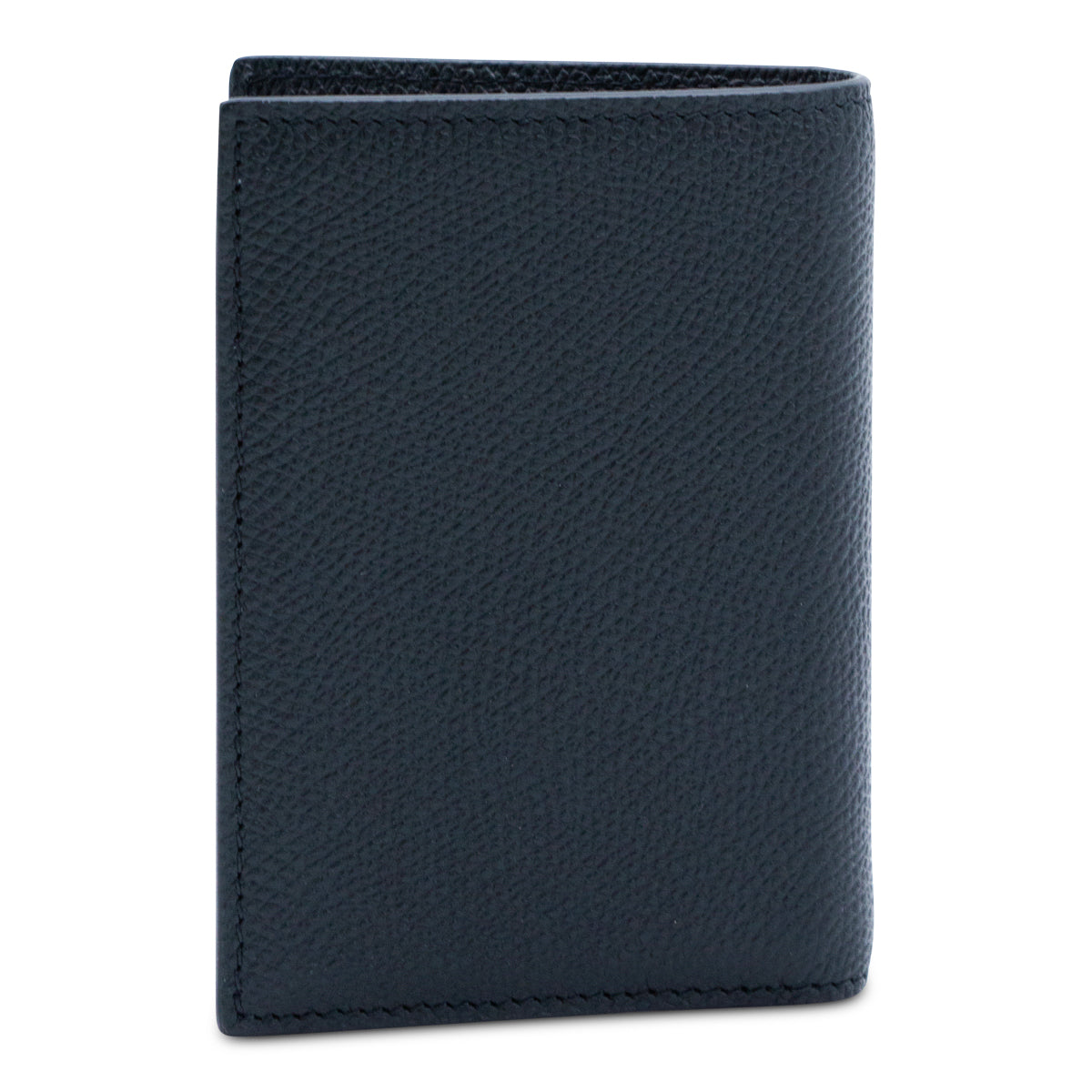 Textured Black Wallet with Silver-tone Logo Emblem