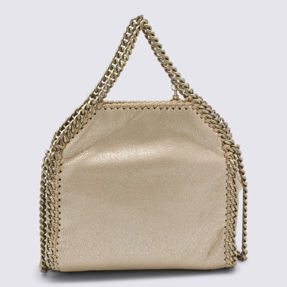 Compact Gold Faux Leather Tote