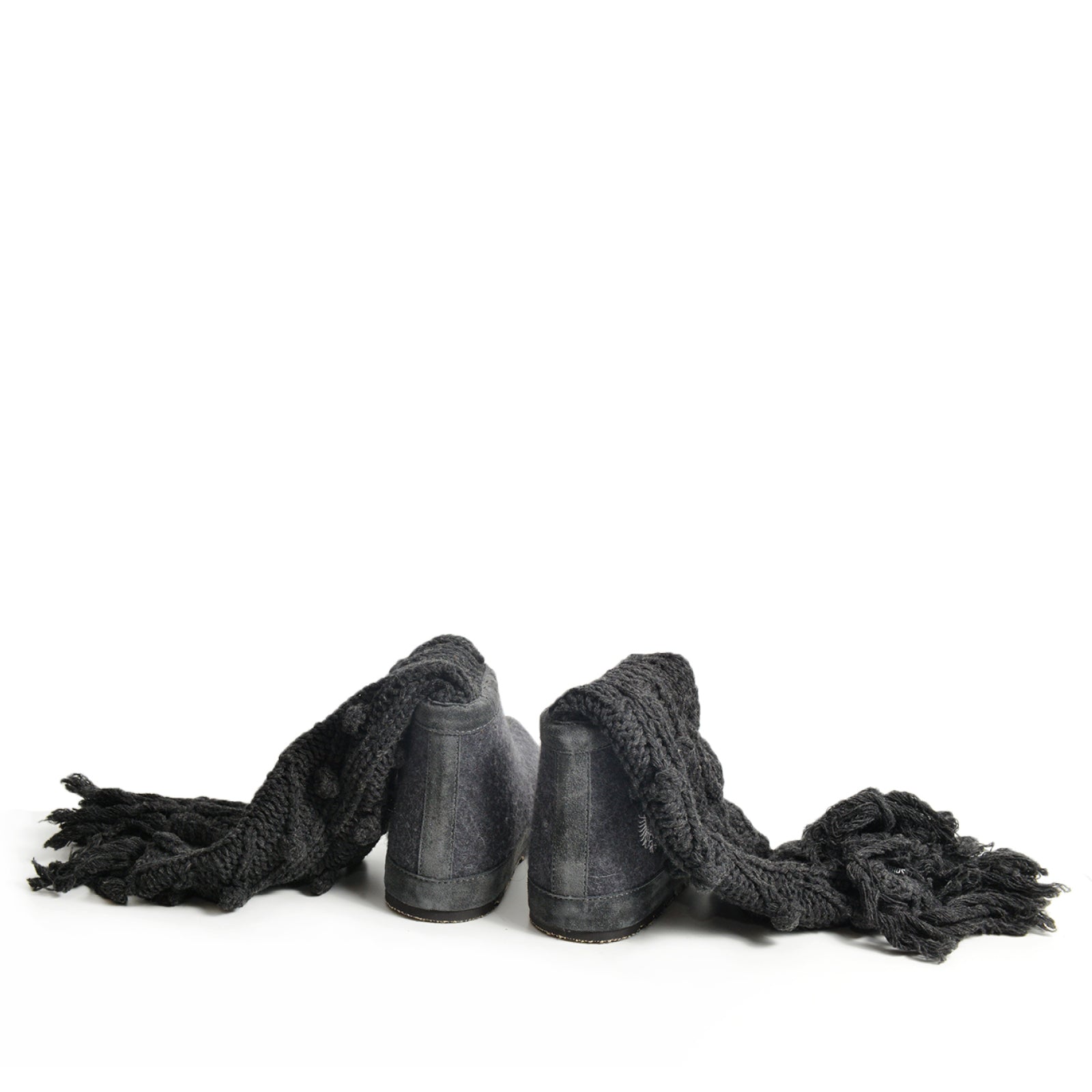 Grey Wool And Felt Boot