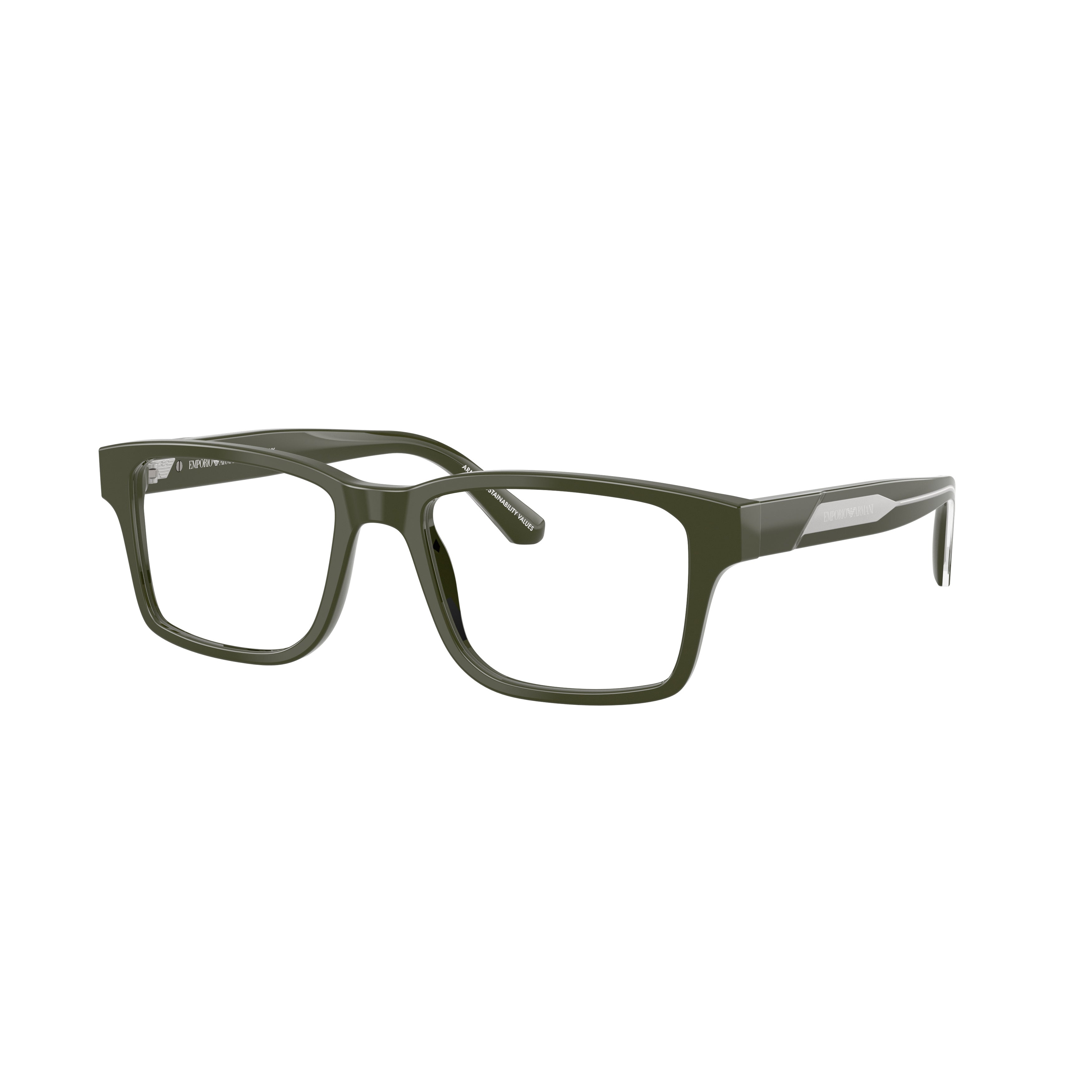 0ea3271 Rectangular Olive Green Eyeglasses with Metallic Accents