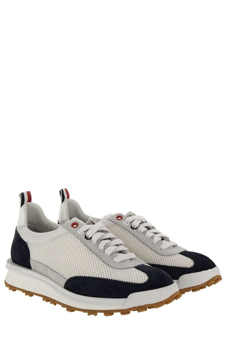 Low-Top Sneaker with Suede and Mesh Accents