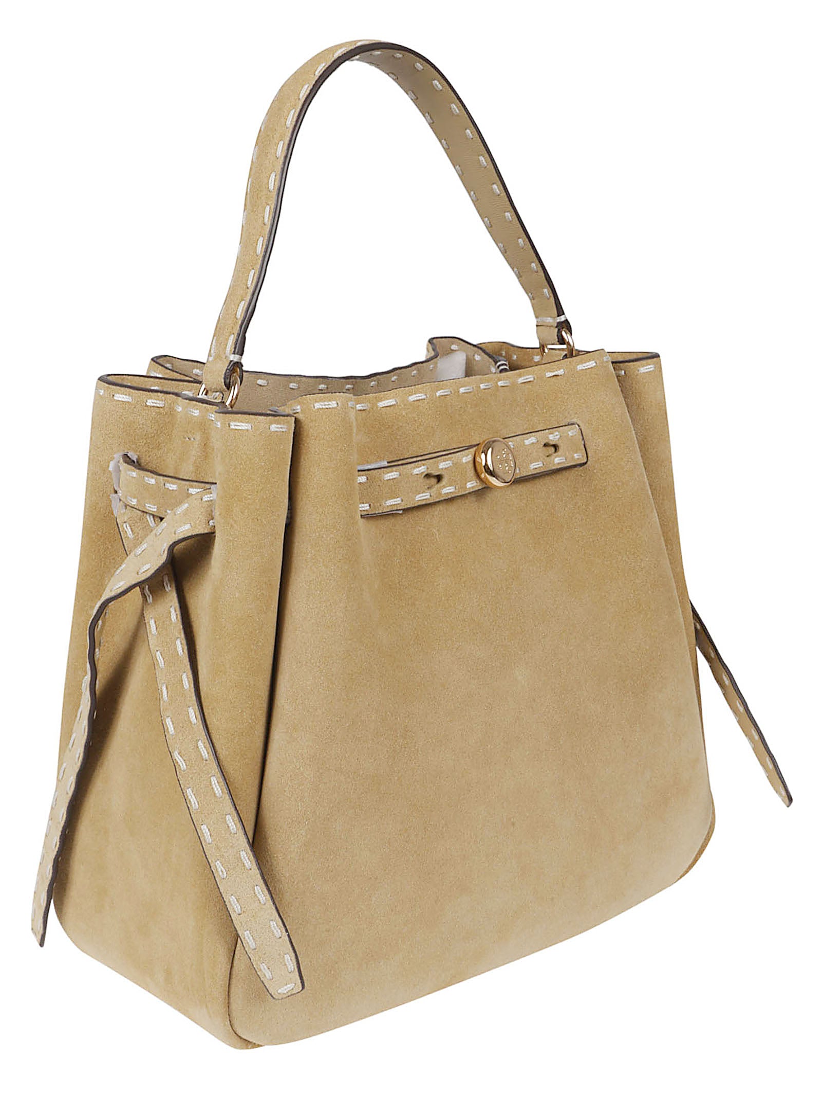Handcrafted Brushed Suede Bucket Bag
