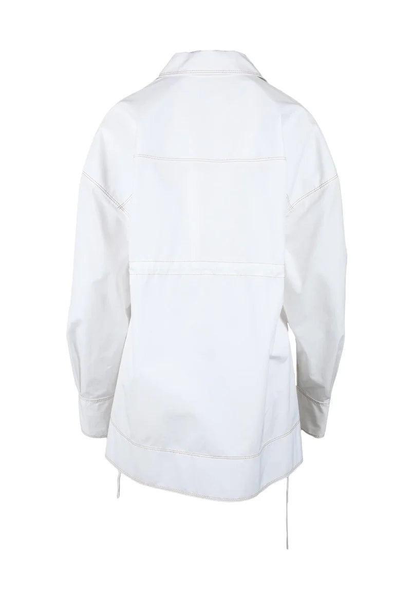 White Cotton Shirt with Classic Collar