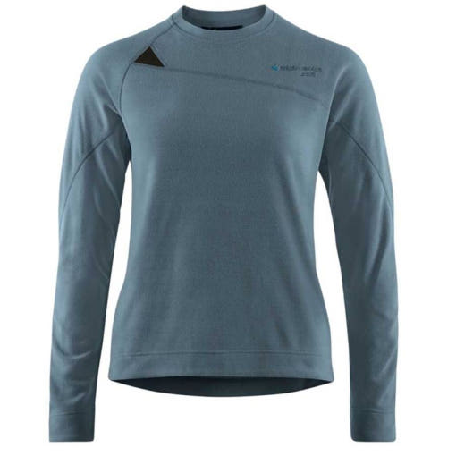 Fitted Blue Long-Sleeve Top With Triangle Accent