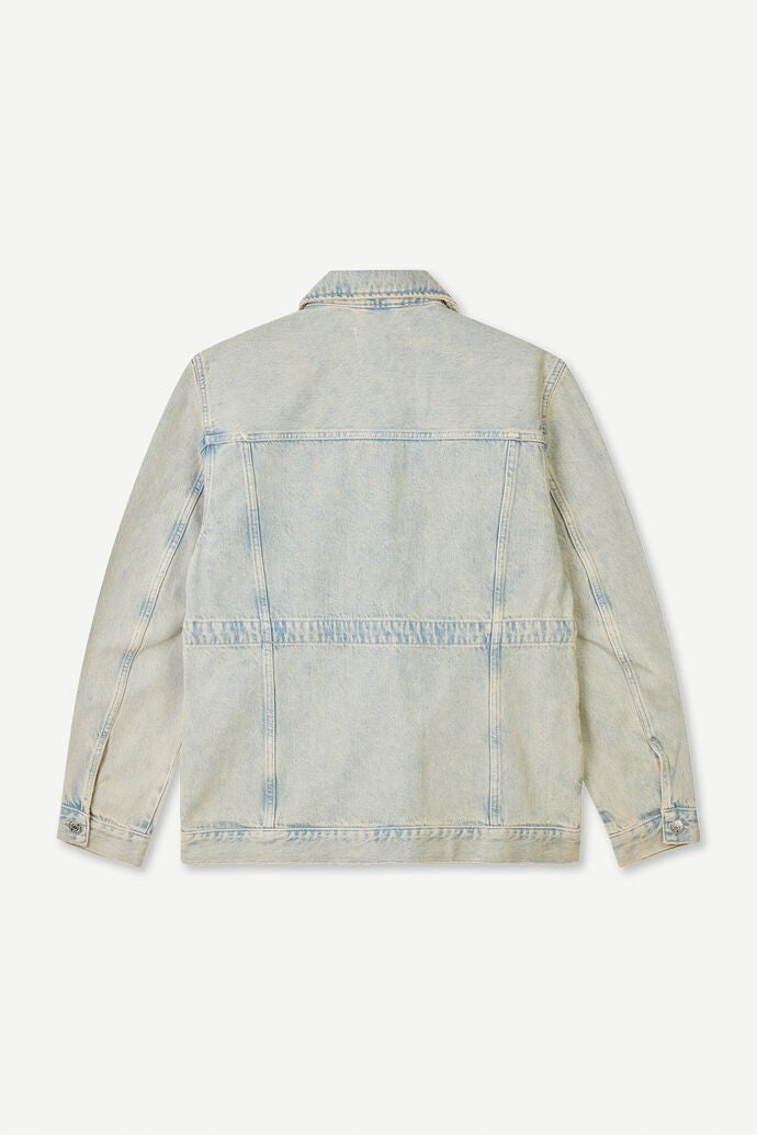 Loose-Fit Denim Jacket With Waist Drawstring