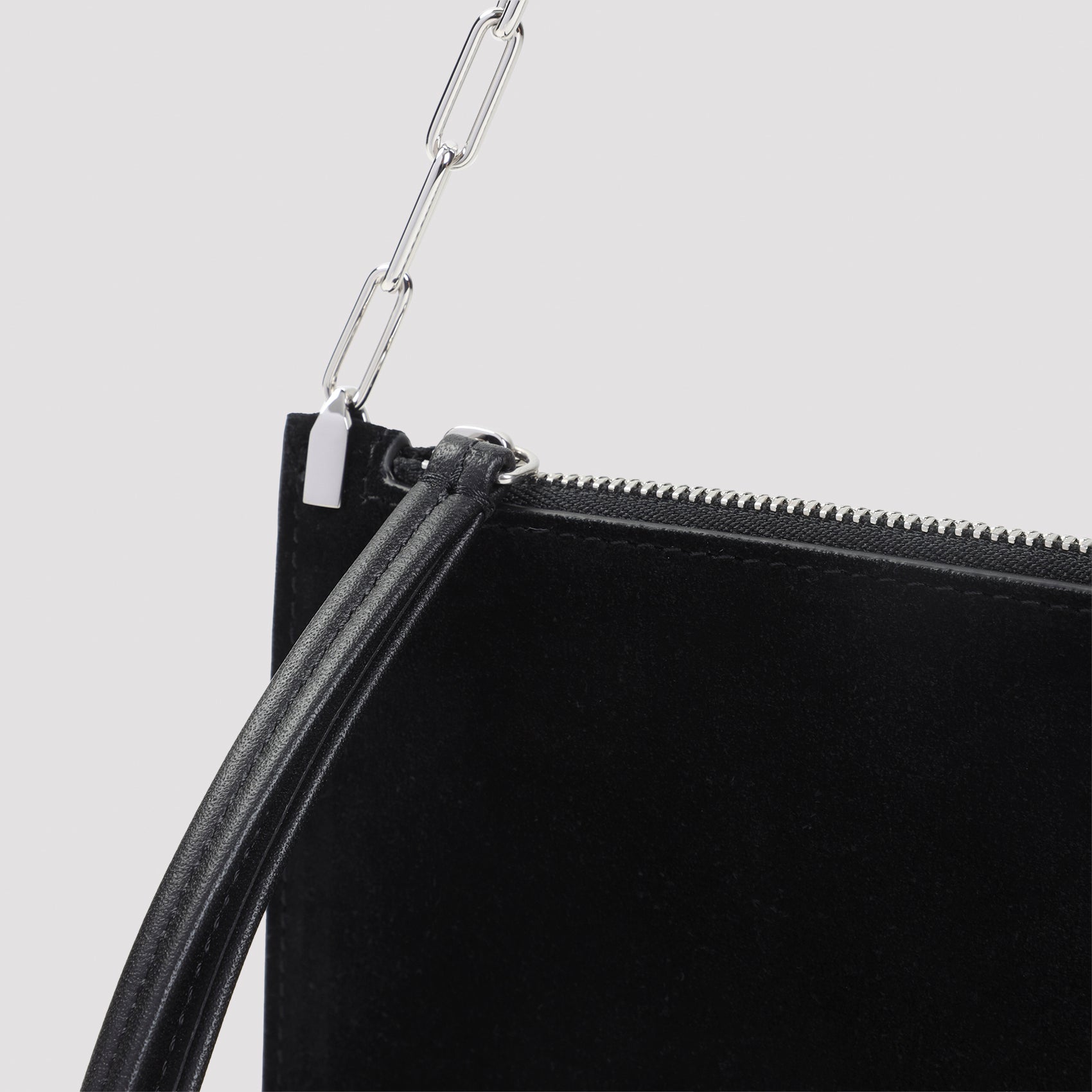 Rectangular Black Suede Shoulder Bag
