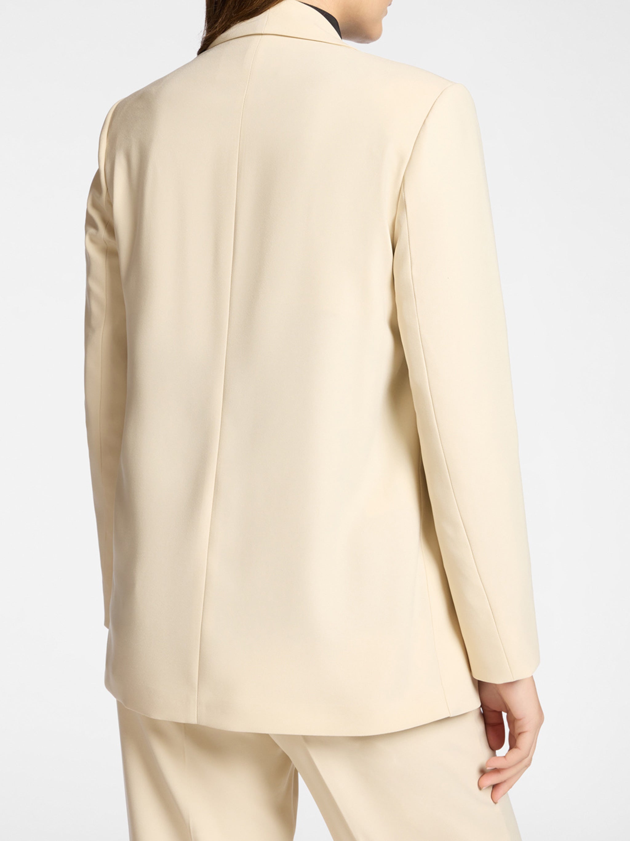 Tailored Open-Front Shawl Collar Black Blazer
