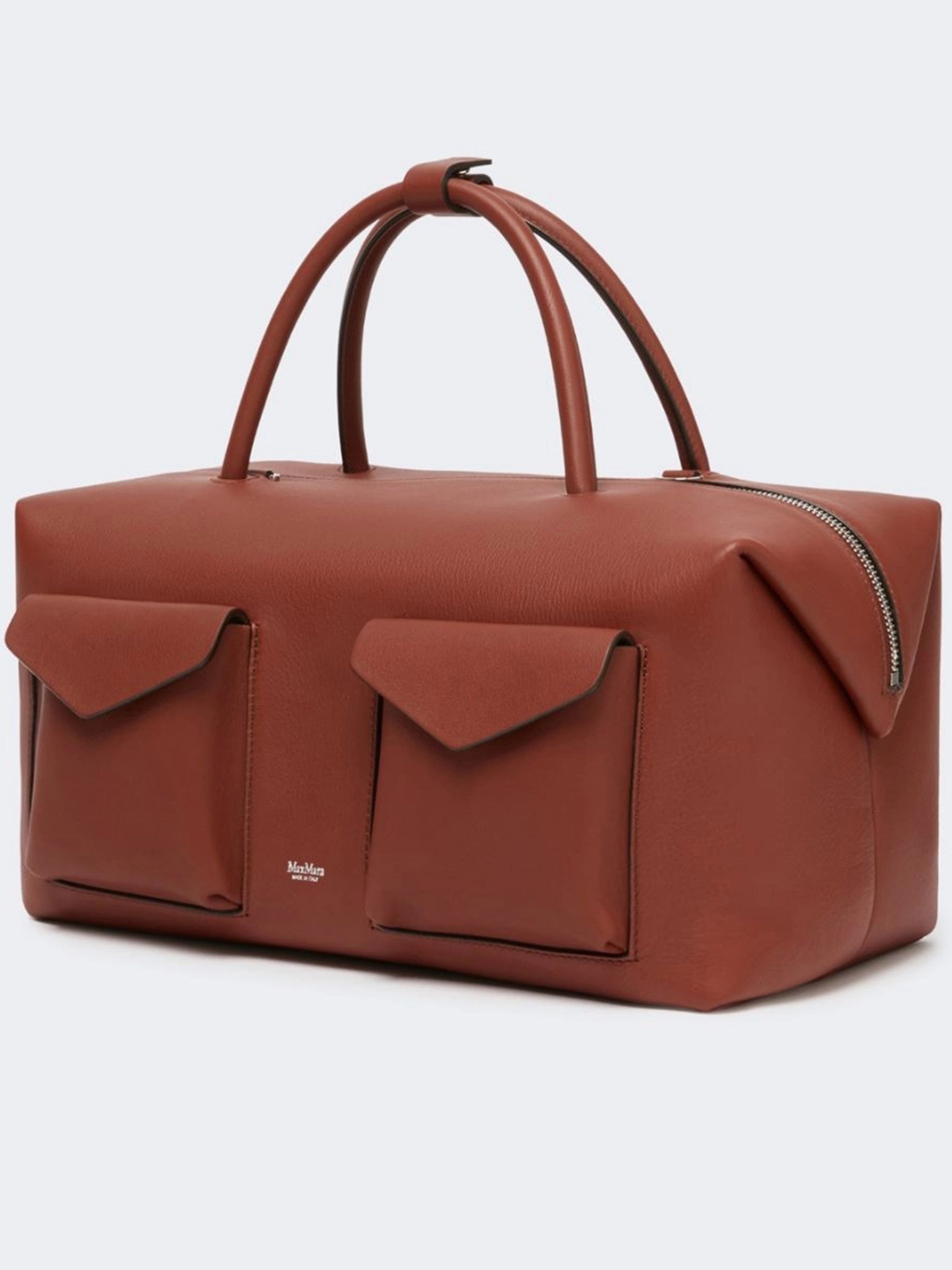 Brown Mxaholdallcargo Structured Leather Holdall Bag