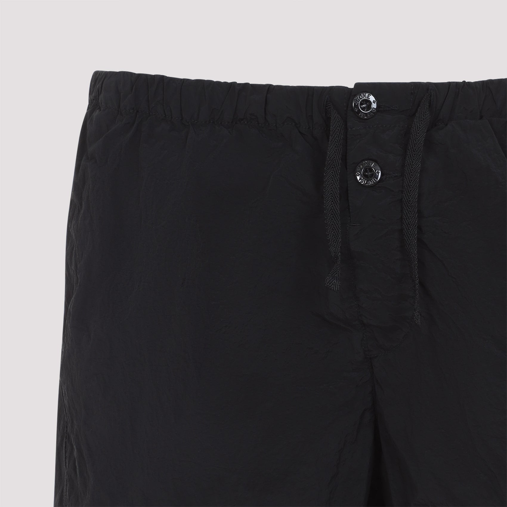 Black Polyamide Shorts With Drawstring Waist
