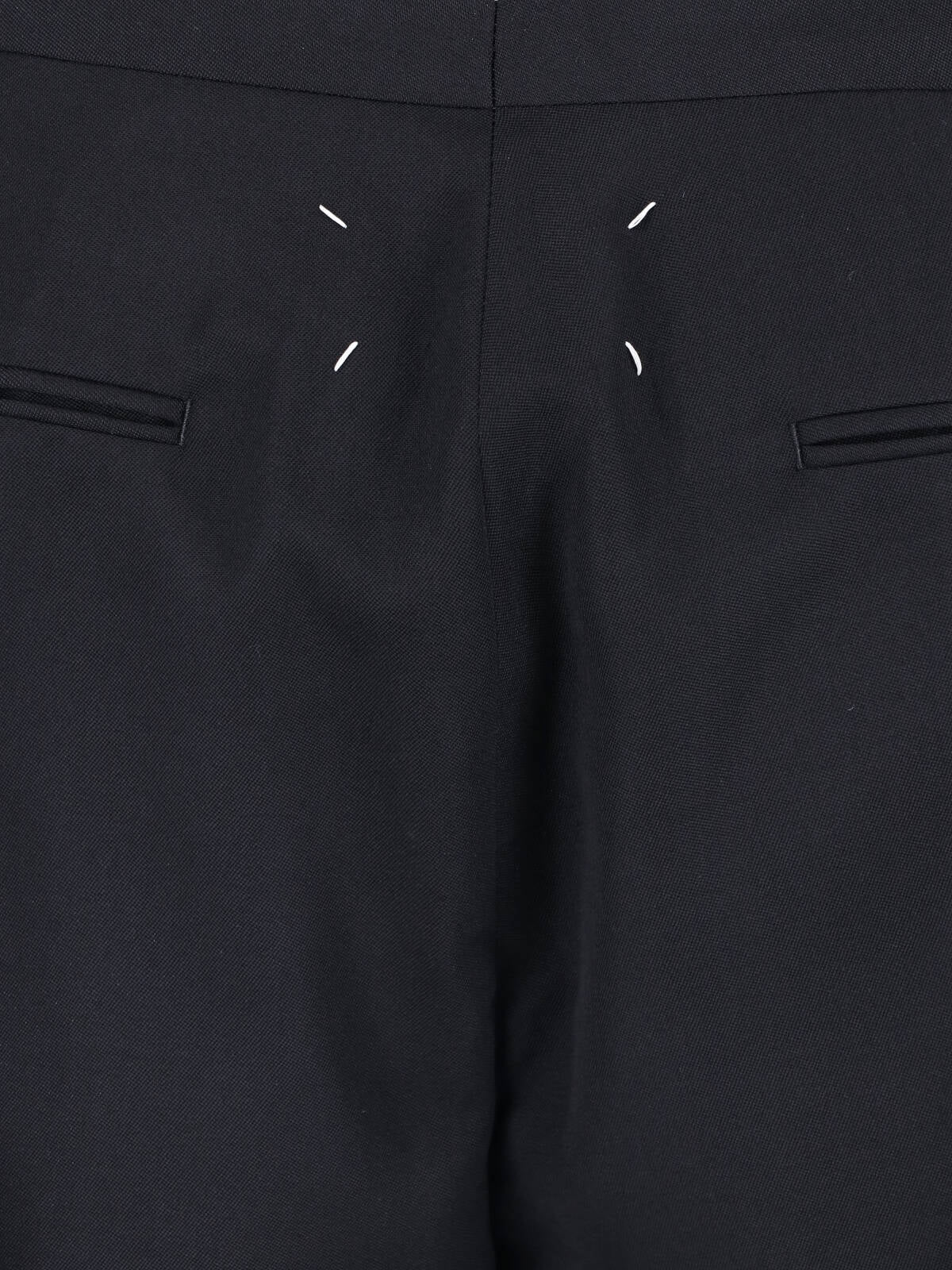 Black Mid-Rise Virgin Wool Tailored Trousers