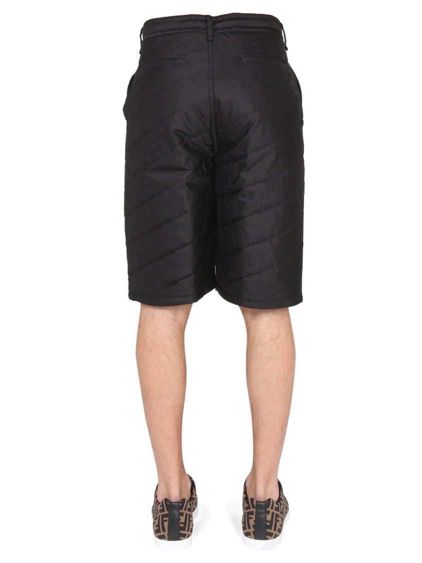 Quilted Black Bermuda Shorts