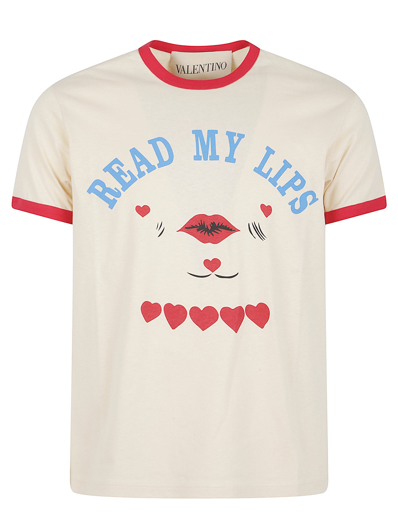 Cream Cotton T-Shirt with Playful Graphic Print