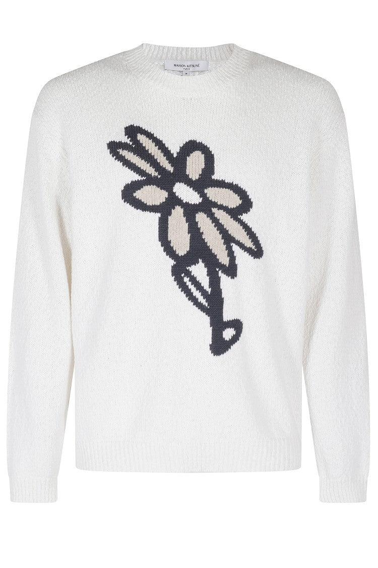 Textured Knit Abstract Jumper