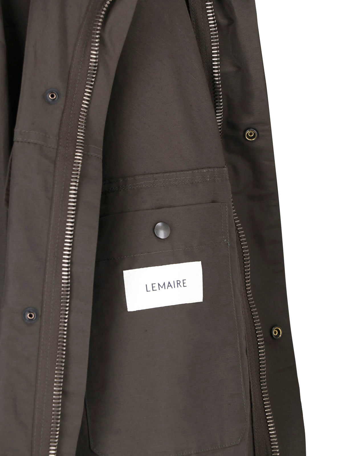 Brown Long Straight Utilitarian Hooded Jacket