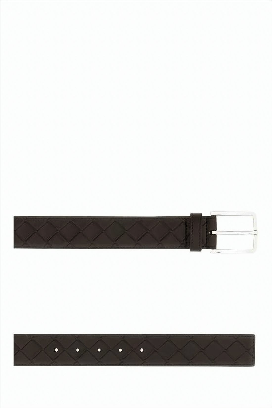 Leather Belt with Subtle Woven Pattern