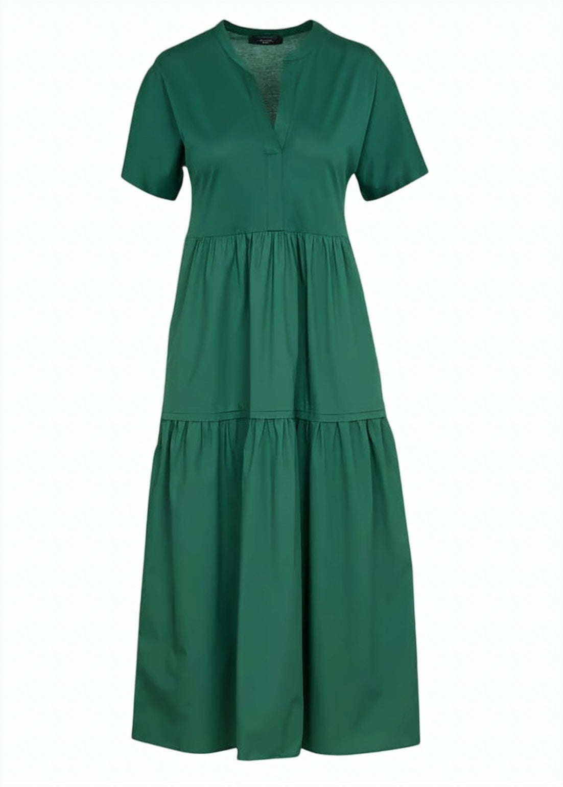 Long V Neck Short Sleeve Dress