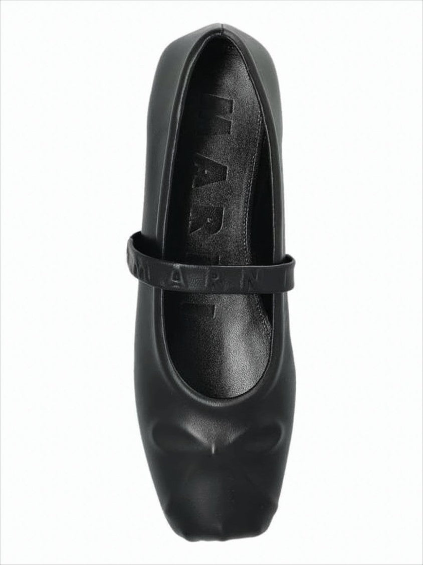 Lambskin Leather Flat Shoes with Embossed Detailing