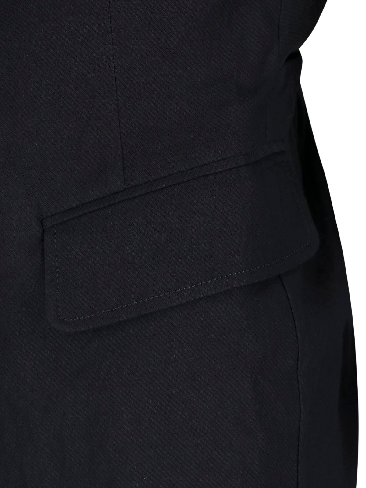Black Asymmetrical Single-Breasted Linen Blazer